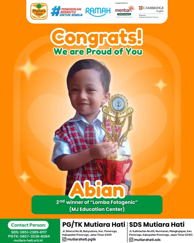 Congratulation ABIAN 2nd Winner of Lomba Fotogenic (MJ Education Center)