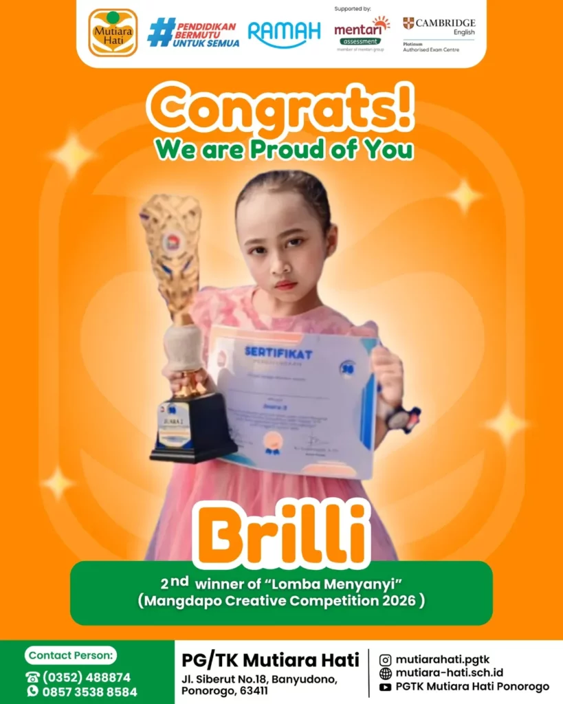 Congratulation BRILLI Peraih 2nd Winner of Lomba Menyanyi (Mangdapo Creative Competition 2026)
