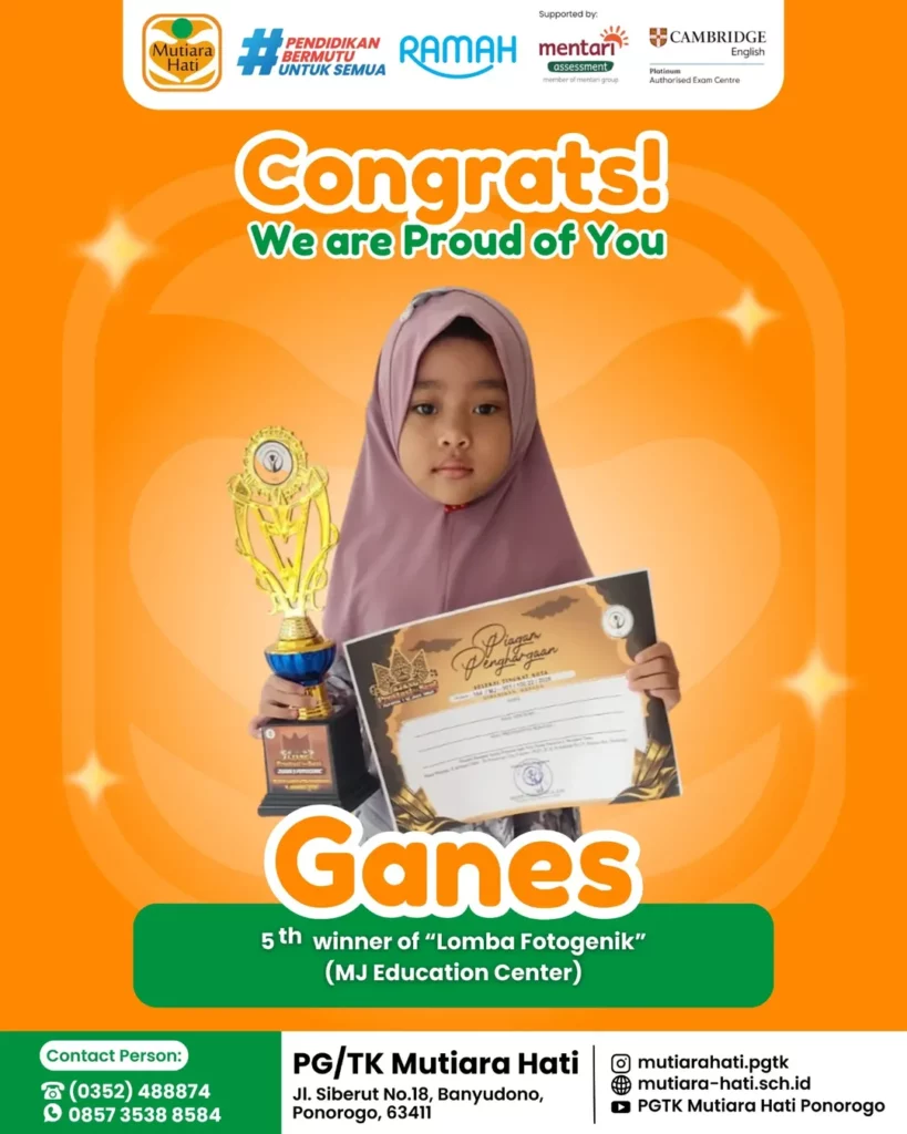 Congratulation GANES Peraih 5th Winner of Lomba Fotogenik (MJ Education Center)