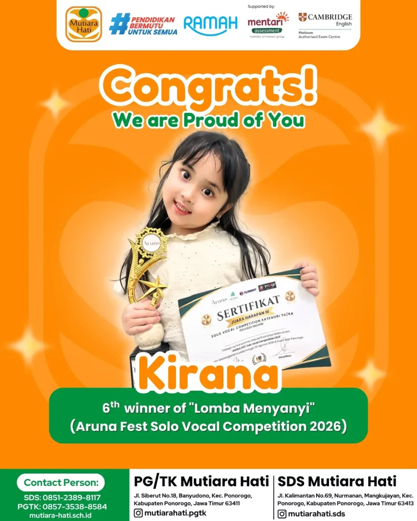 Congratulation KIRANA 6th Winner of Lomba Menyanyi (Aruna Fest Solo Vocal Competition)