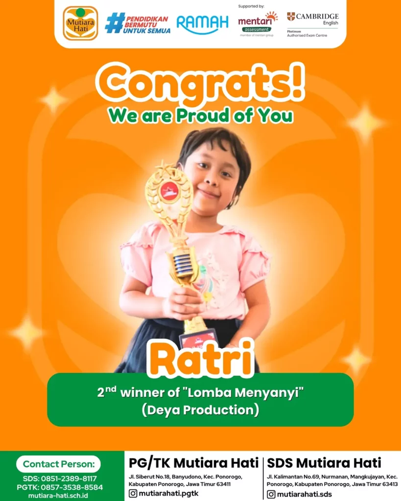 Congratulation RATRI 2nd Winner of Lomba Menyanyi (Deya Production)