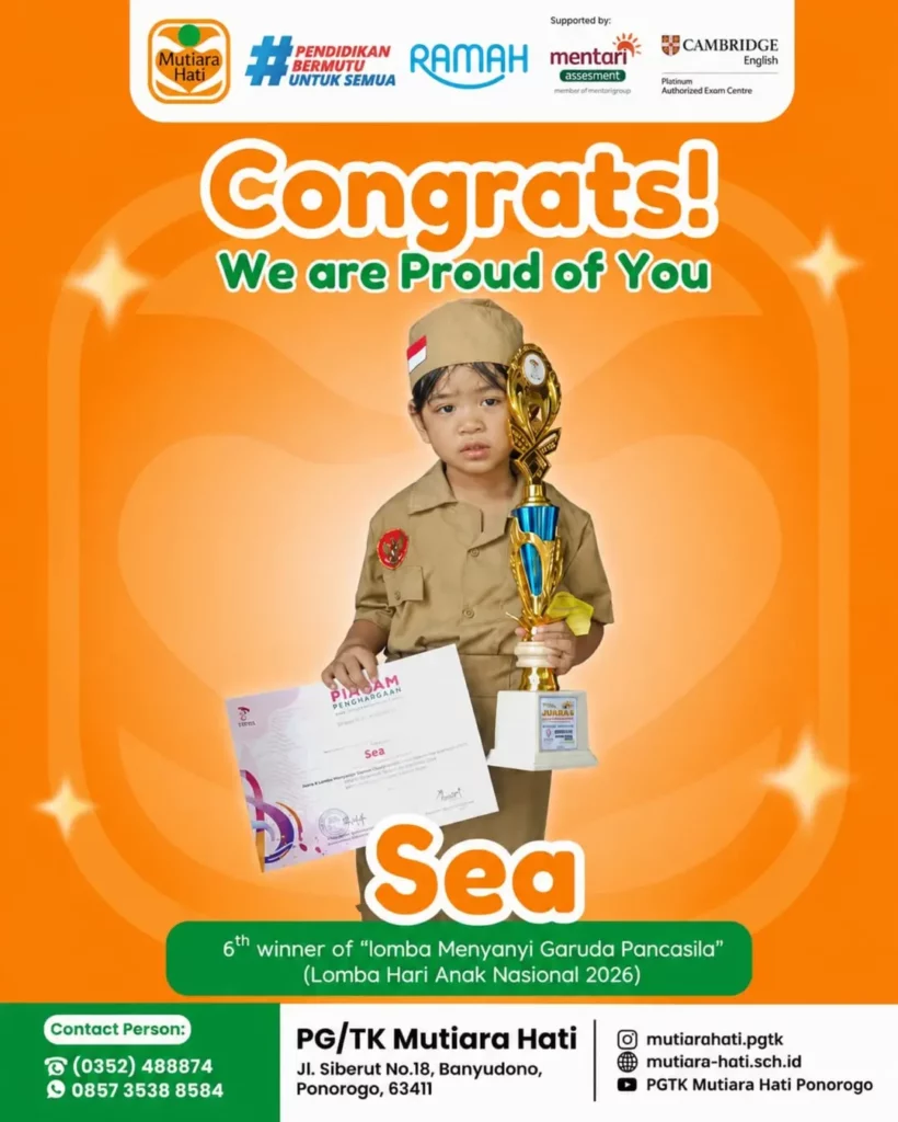 Congratulation SEA 6th Winner of Lomba Menyanyi Garuda Pancasila (Lomba Hari Anak Nasional 2026)