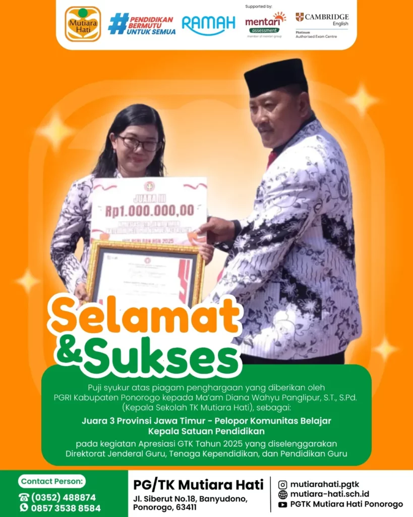 Selamat & Sukses Diana Wahyu Panglipur S.T., S.Pd., Peringkat 1 Peserta Apresiasi GTK 2025 Kategori GTK Pelopor Komunitas Belajar2